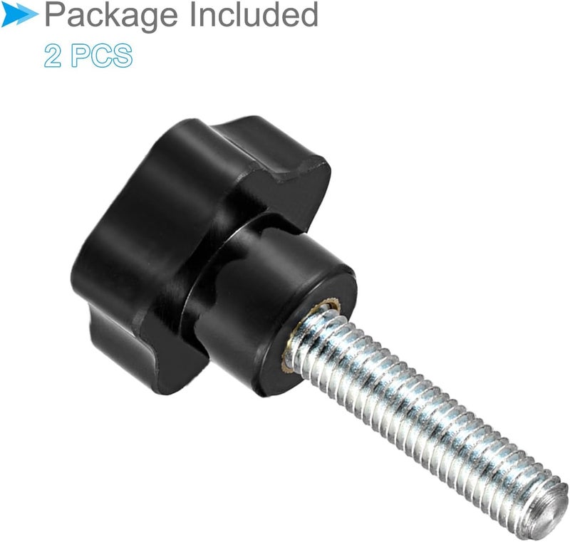 CoCud Star Clamping Knobs, M10 x 45mm Male Thread 38mm Head, Plastic Thumb Screw Grip Hand Knobs Threaded Bolt Black - (Applications: for Lathe Machinery), 2-Pieces - Image 5